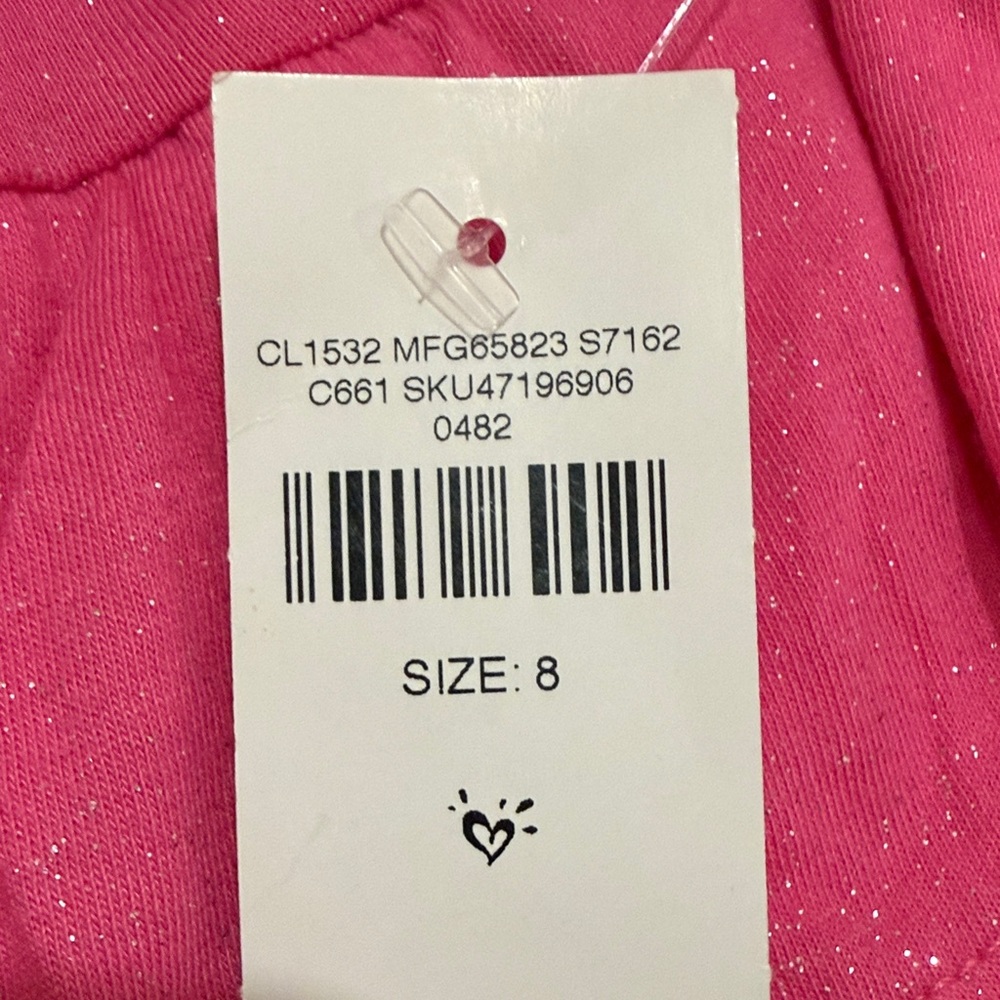 Justice Pink Sparkle Ruffle Skirt - Size 8 - Built in Shorts - Picture 2 of 5